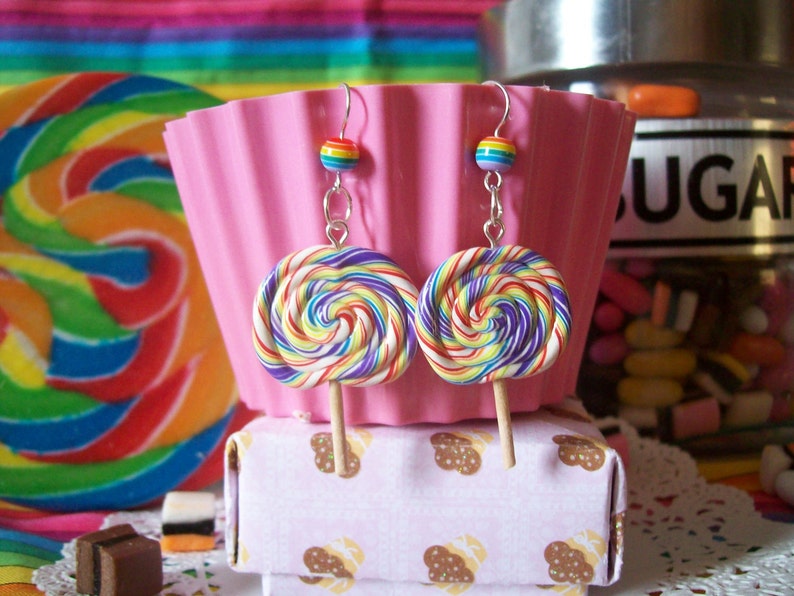 Rainbow Lollipop Earrings image 2