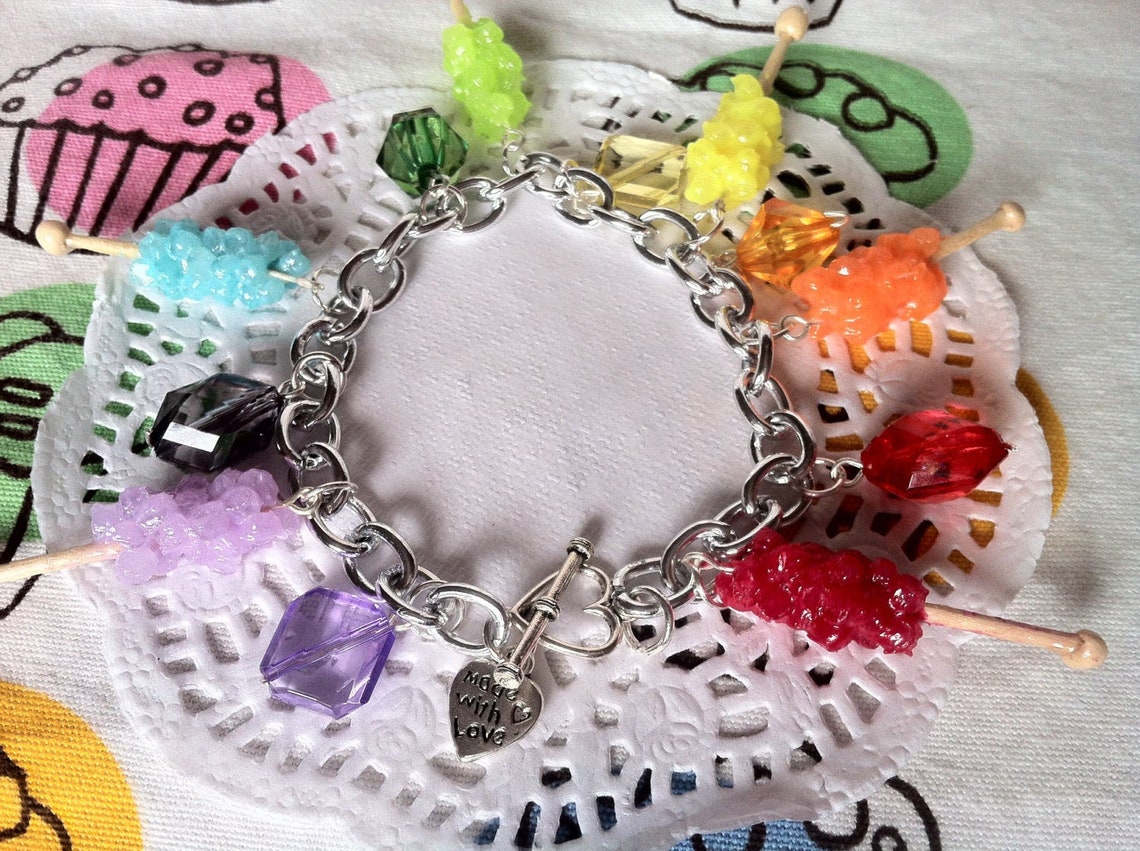 Rock Candy Charm Bracelet Etsy