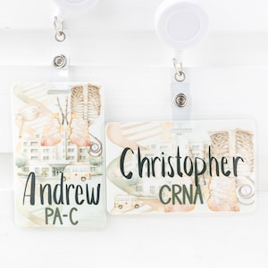 Personalized badge buddy, ID name tag, Healthcare worker accessory
