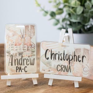 Personalized name badge, Badge back, Badge buddy, Healthcare worker accessory, Nurse badge buddy, Medical name badge, Healtcare name badge