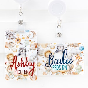 Personalized badge buddy, Healthcare worker accessory, Handmade name tag, Pediatric nurse