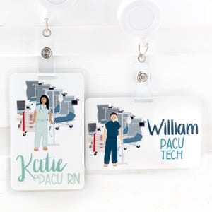 PACU Badge Buddy, Personalized Healthcare Name Tag, Handmade Laminated ID