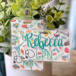 Personalized name badge, Badge back, Badge buddy, Healthcare worker accessory, Nurse badge buddy, Medical name badge