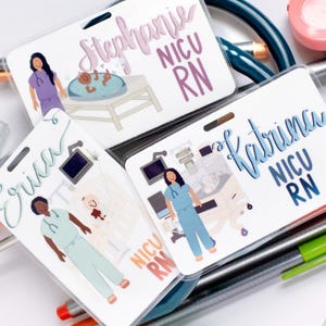 NICU, Personalized name badge, Badge back, Badge buddy, Healthcare worker accessory, Nurse badge buddy, Medical name badge