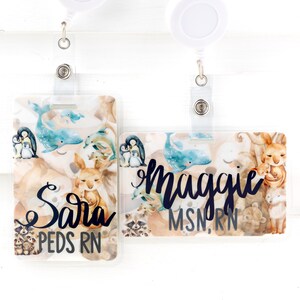 Personalized badge buddy, Healthcare worker accessory, Medical name tag, Handmade ID