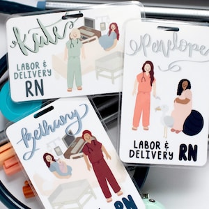 Badge buddy, Labor and delivery, Personalized name badge, Badge back, Healthcare worker accessory, Nurse badge buddy, Medical name badge