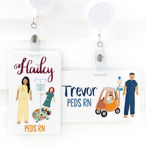 Pediatrics Badge Buddy, Peds, PICU, Personalized Healthcare Name Tag