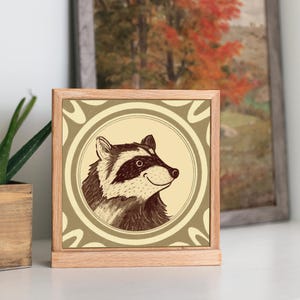 Raccoon Portrait Art Print | Woodland Animal Artwork for Cottagecore Nursery, Kids Room, Playroom, Rustic Cabin