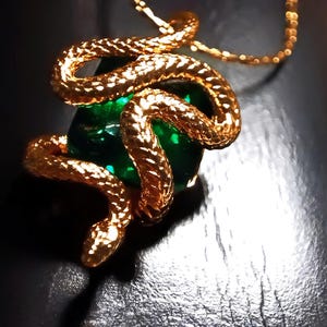 18k Gold-plated Emerald Necklace, Aesthetic Gemstone Pendant Necklace with Jewelry Box, Crystal Pendant Necklace Gift for Her, Gift Jewelry