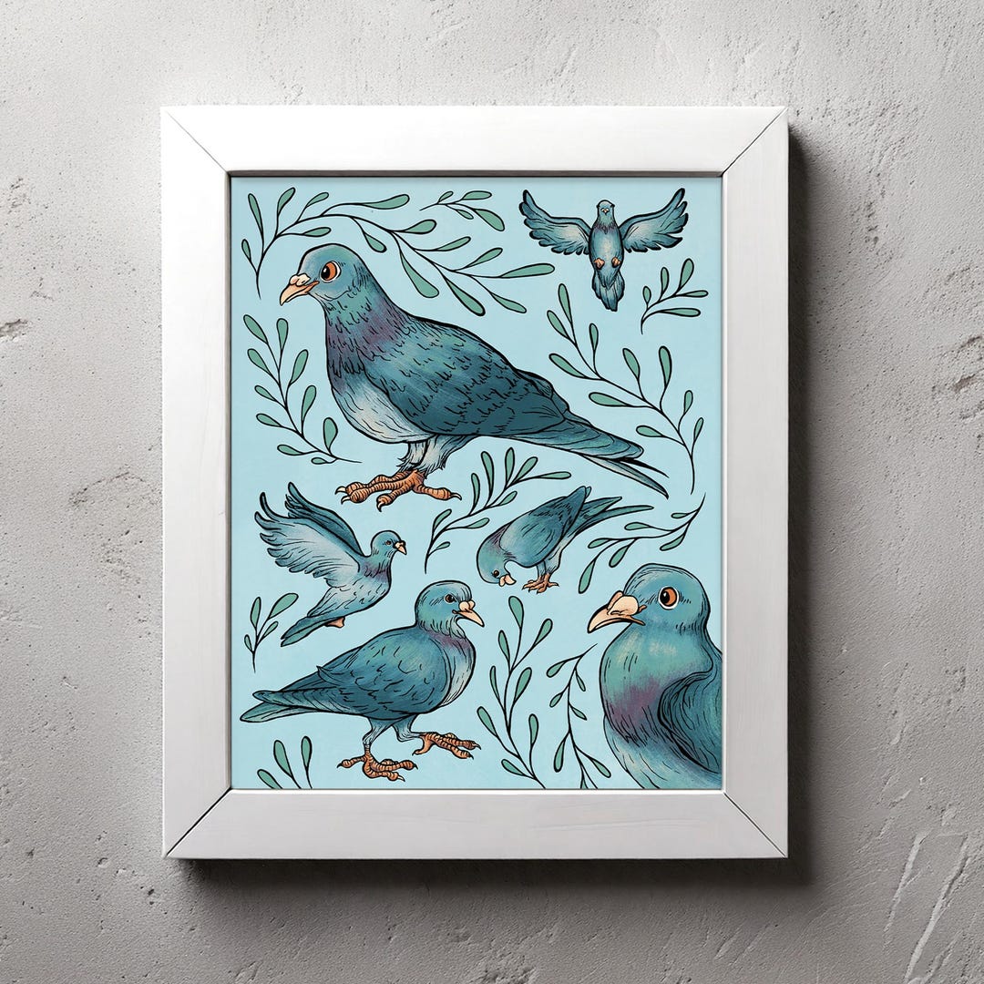 pigeon-portraits-art-print-wall-art-home-decor-bird-art