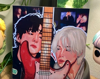 Jikook rockstar fanart | Original illustration inspired by Jikook rockstar