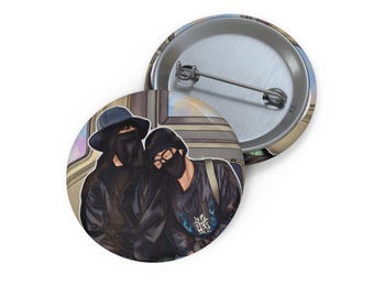 are you sure?! Illustration Pin Button | Round Art Badge, Jikook