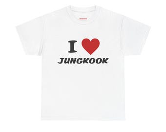 I Heart Jungkook T-Shirt | K-Pop Fan Tee, BTS Jungkook Design