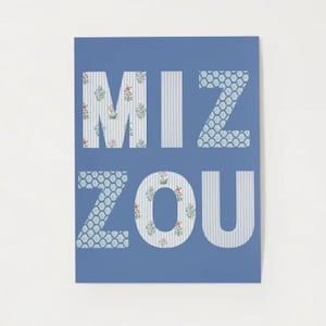 Floral “MIZZOU” Poster – Preppy College Wall Art