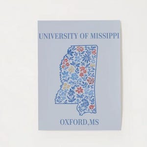University of Mississippi Floral State Art – Oxford, MS Poster