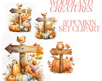 Watercolor Fall Bundle Clipart PNG Fall Clipart Wall Art Digital ...