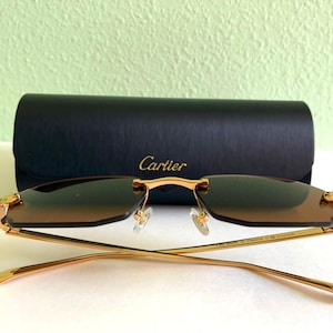 Cartier Snake Gold Frame Sunglasses, Vintage Brown Lens Cartier Legend Eyewear, Gift For Her, Gift For Him, Labor Day Gift, Parents Day Gift