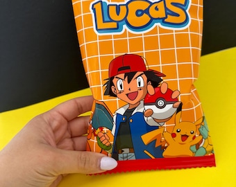 Pokémon pikachu  inspired personalized party chip bag