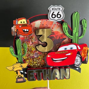 Lighting Mcqueen Cars Inspired Personalized Cake Topper Party ...