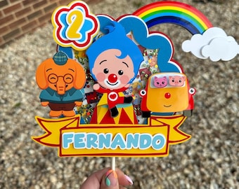 Plim plim the clown inspired personalized cake topper party decoration