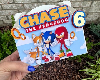 Sonic the hedgehog inspired personalized gable box party favors