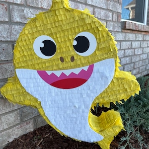 Baby shark inspired personalized piñata