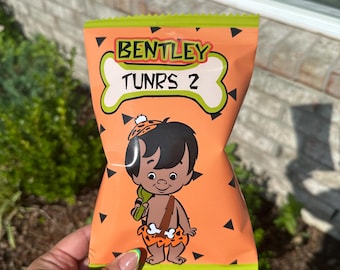 Bamm Bamm The Flintstones inspired personalized party chip bag