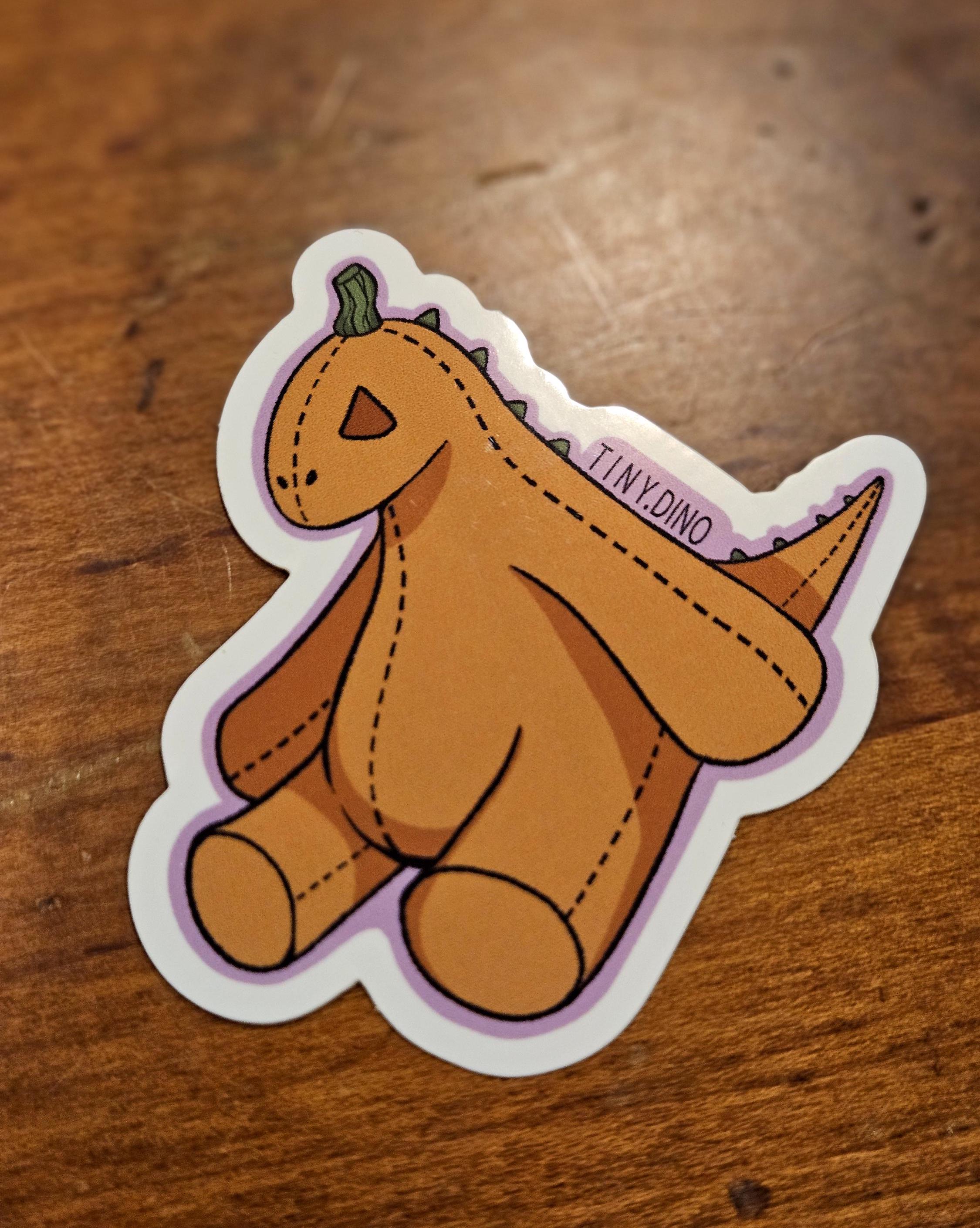 Sticker Plush Pumpkin Dinosaur Plush Sticker - Etsy