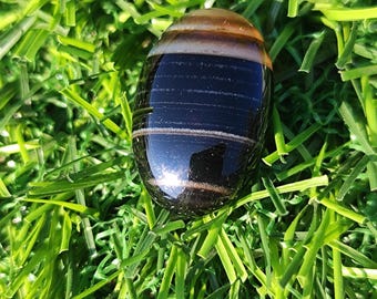 Cabochon di Aqeeq Sulemani naturale di alta qualità, peso 21 carati: pietra di agata fasciata per gioielli e collezioni