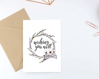 Instant Download - DIY Wishing You Well Note Card Avery 8315