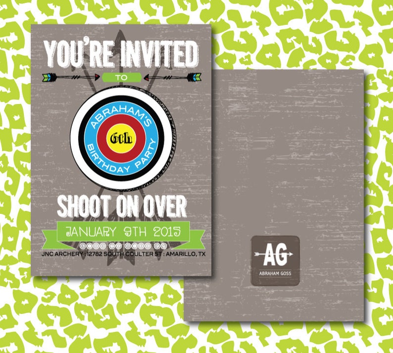 DIY Target Shoot on Over Birthday Invitation Etsy UK