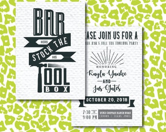 Print Stock the Bar and Tool Box Wedding Shower Couples Shower Invitations