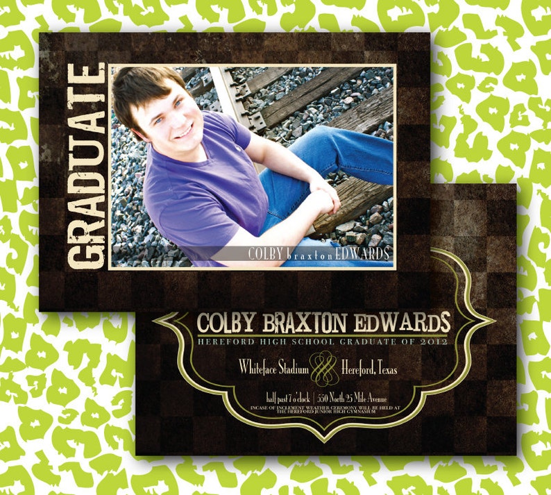 DIY High School or College Graduation Announcement or Graduation Invitation image 1