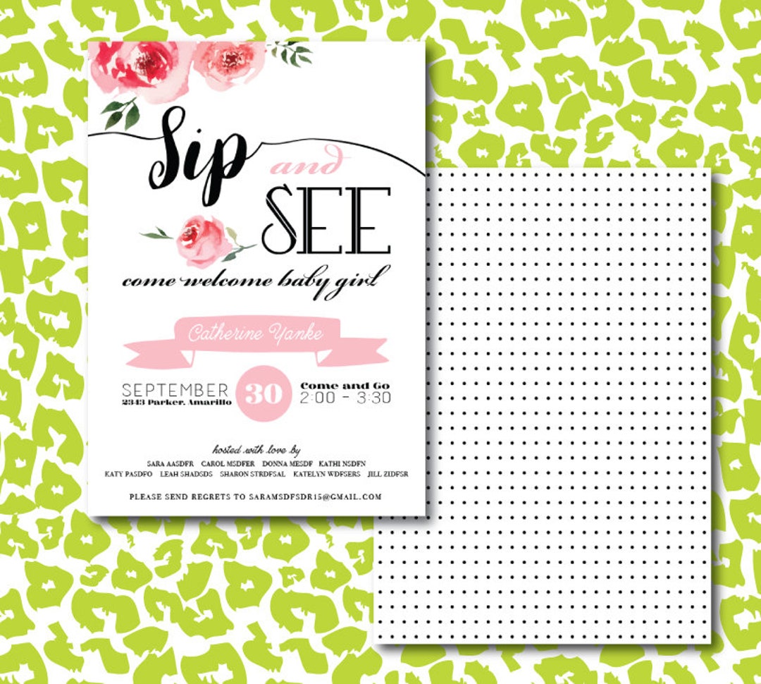 DIY or PRINT Baby Girl Pink Watercolor Floral Baby Shower Invitation Etsy