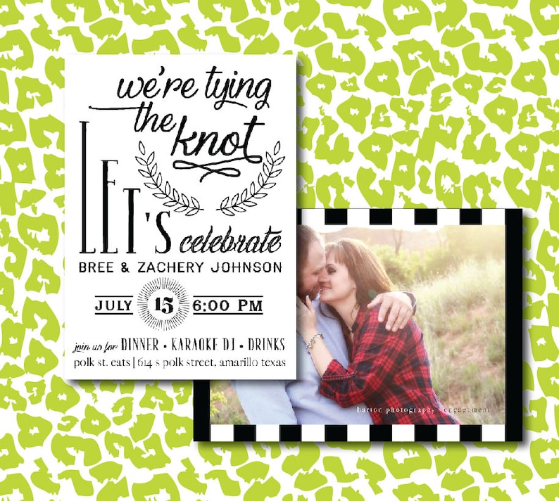 DIY or PRINT Urban Chic Tying the Knot Wedding or Reception Invitation