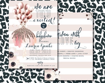 DIY or PRINT We are TUTU excited baby shower ballerina Party Invitation