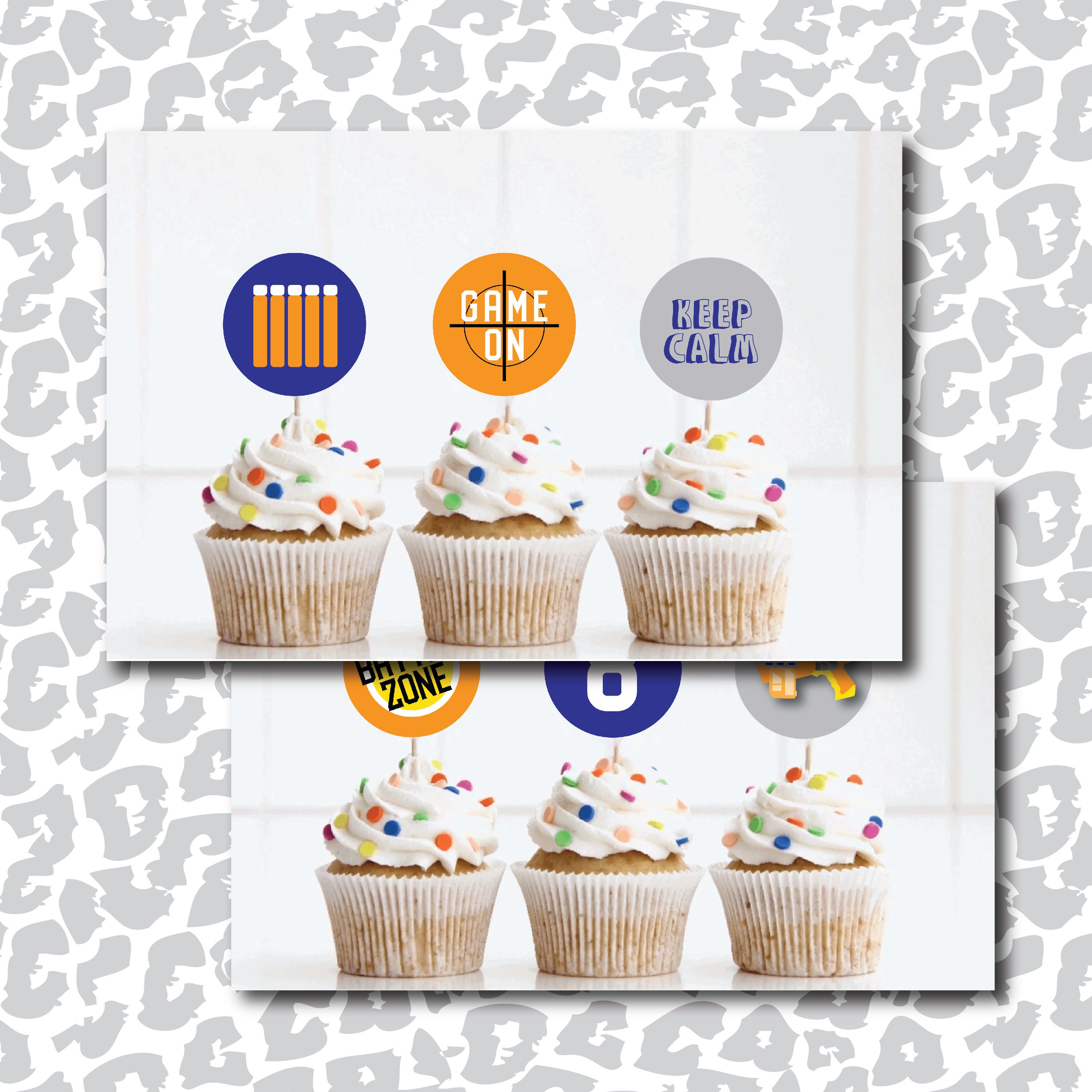 Dart-Thema Tortendekoration Set – 1 Cake Topper + 12 Cupcake Topper, Für Kindergeburtstag