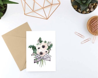 Instant Download - DIY Blank Floral Anemone Card Avery 8315