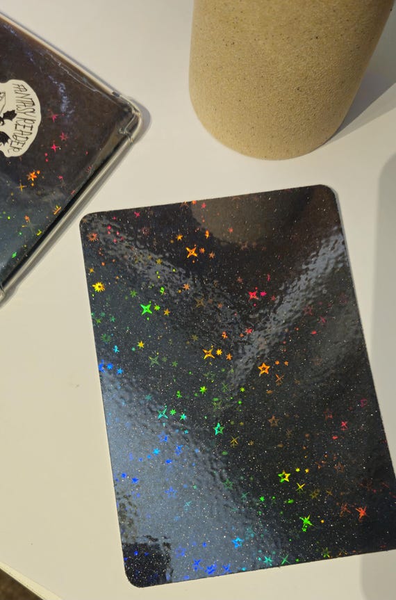 Black Glitter Holographic Stars - Kindle/Ereader insert