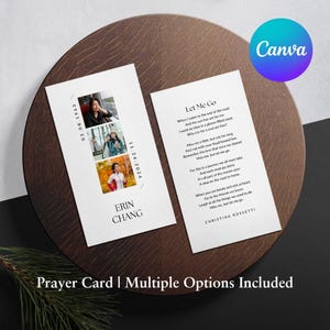 Modern Elegant Funeral Prayer Card Template Printable Funeral Favor Catholic Mass Card Editable Memorial Prayer Instant Canva Download 05A