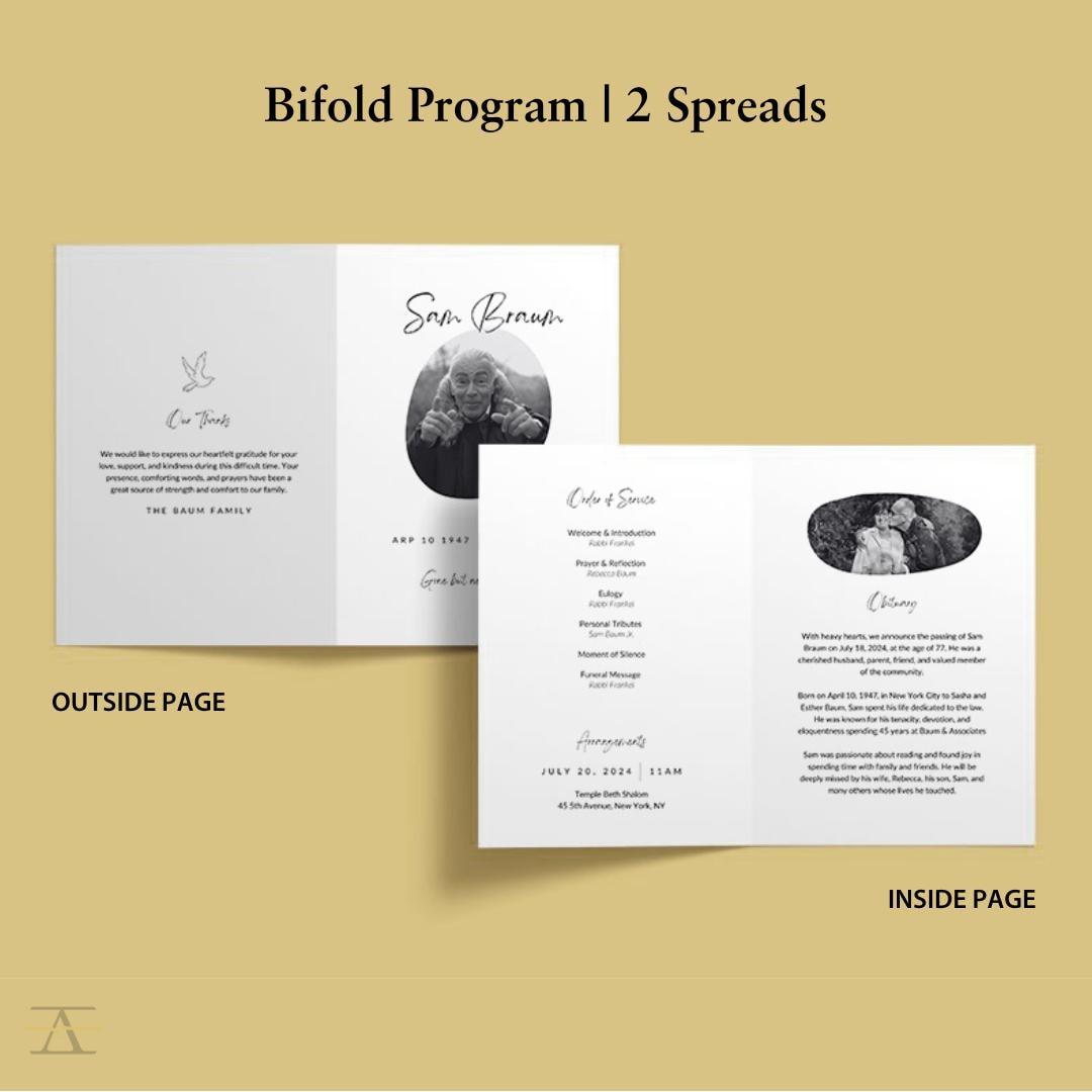 Modern Funeral Programs Examples Modern Funeral Program Template, Celebration of Life Pamphlet (canva ...