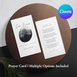 Minimalist Funeral Prayer Card Template Printable Funeral Favor Catholic Mass Card Editable Memorial Prayer Card Instant Canva Download 06A