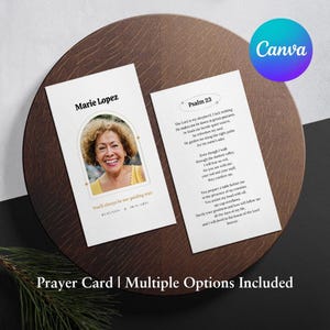 Modèle de carte de prière funéraire cosmique minimal imprimable faveur funérailles catholique messe carte de prière commémorative modifiable Téléchargement instantané 07A