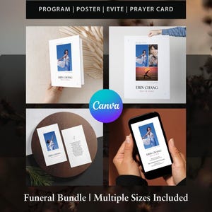 Minimal Classic Editable Funeral Bundle Set In Loving Memory Suite Memorial Package Obituary Templates Celebration of Life Funeral Pack 05B