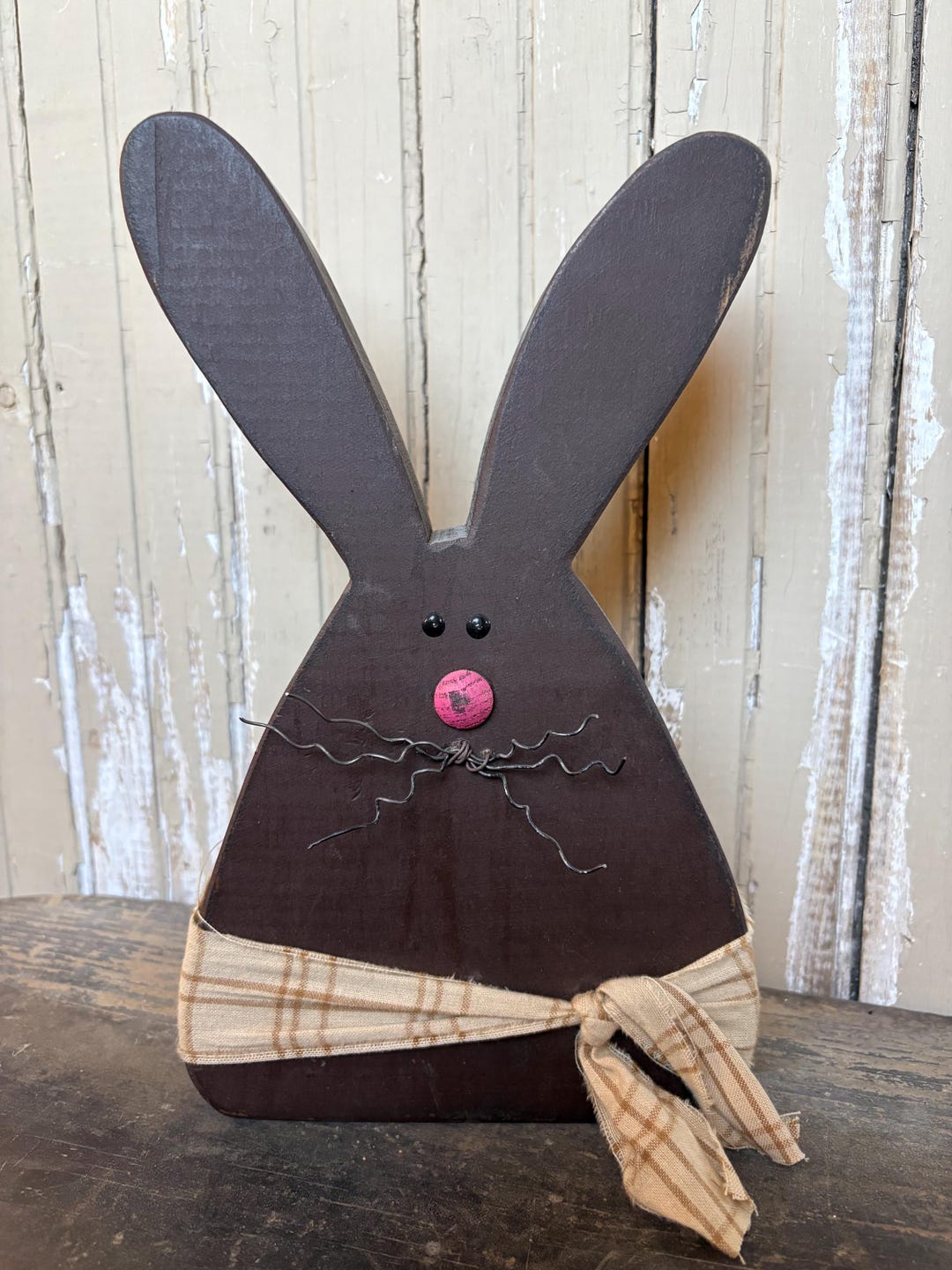 Primitive Country Wooden Chunky Chocolate Bunny Rabbit - Etsy