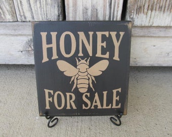 Primitive Honey For Sale Hand Painted Sign Plaque with Color Choices GCC8344