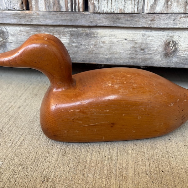 Antique Vintage Wooden Duck Hand Carved Decor