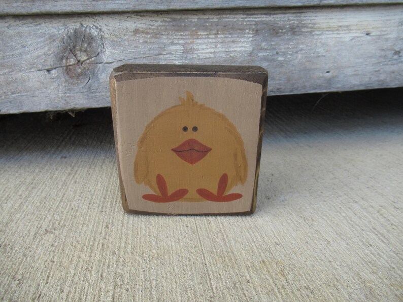Block Chick Primitive Spring Time Easter Little Chick 3 1/2