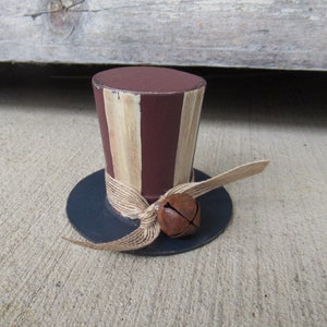 Primitive Americana Uncle Sam Mini Hand Painted Paper Mache Hat GCC9193