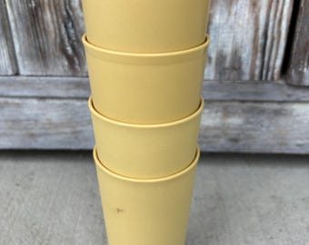 Vintage 1970's Tupperware Tumblers & Juice Glasses Harvest Gold (Set of 4)